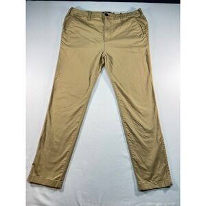 Hollister Skinny Chino Epic Flex Mens Khaki Pants 36x32 Tan Twill Stretch